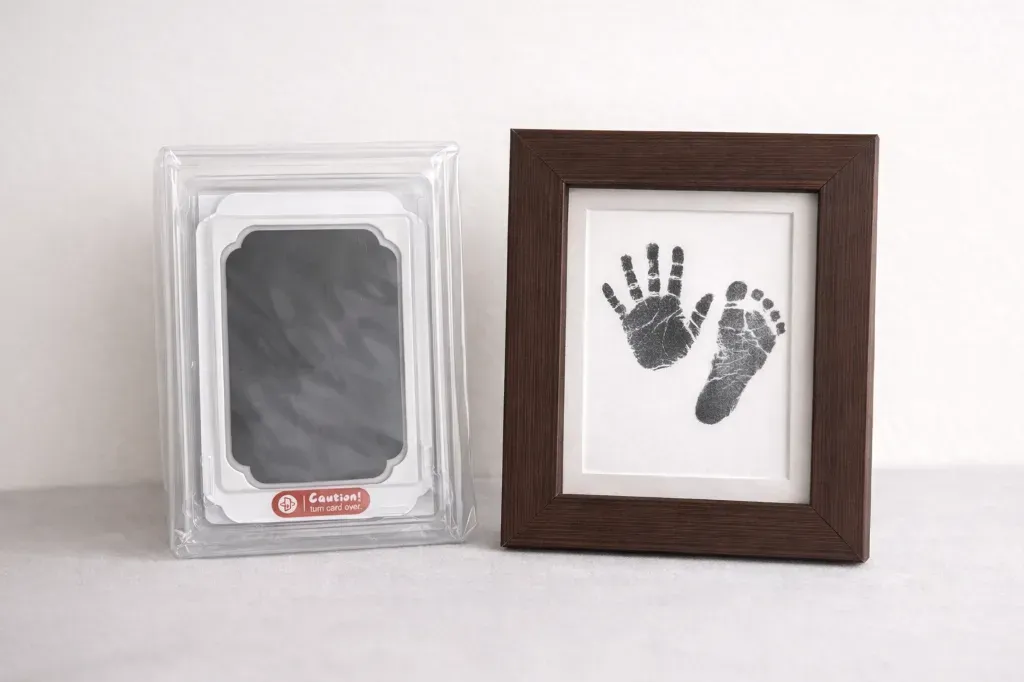 Temassız El Ayak İzi Kiti ve Çerçeve – Bebek Hatıra Seti (0-12 Ay)